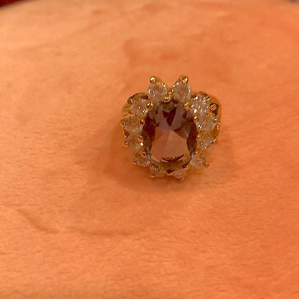 👗Gold Plated Purple CZ Ring